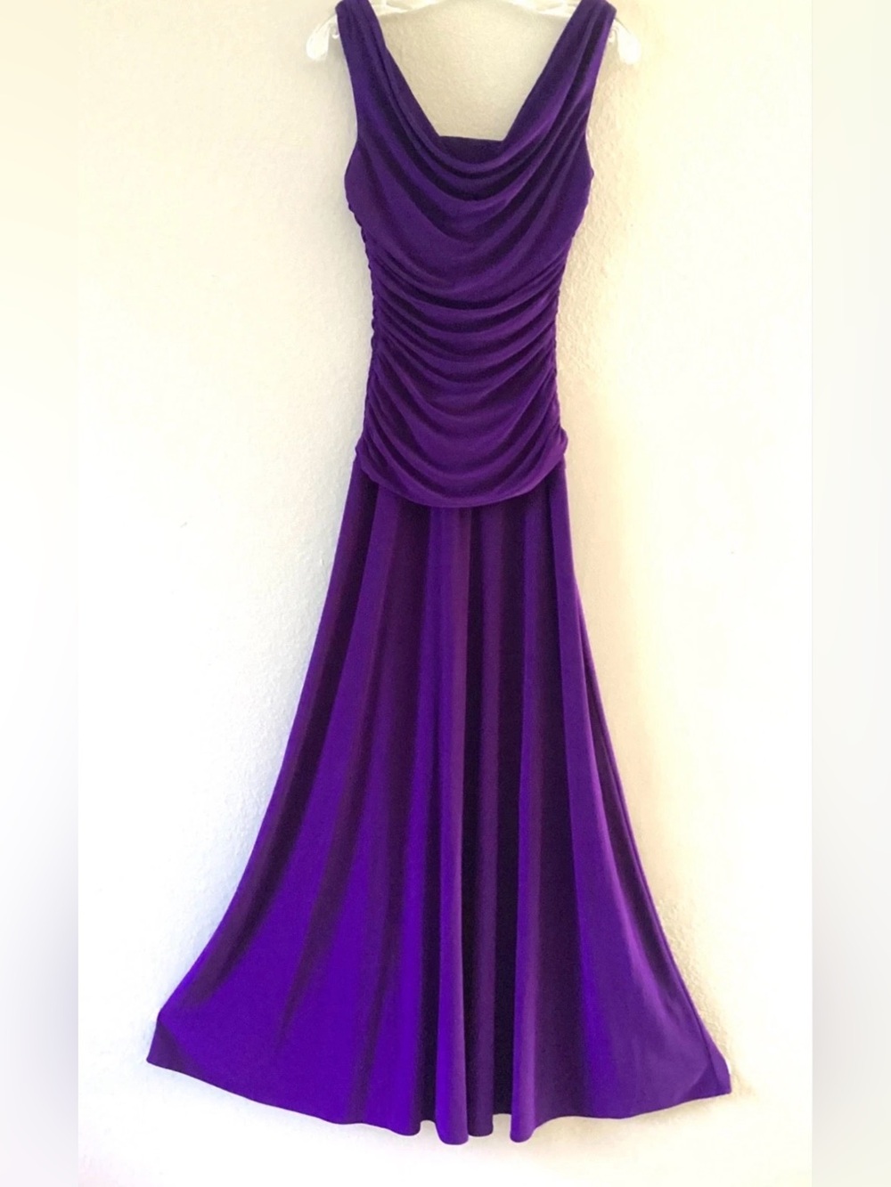 Night Way Collections Purple Ruched Maxi Dress
